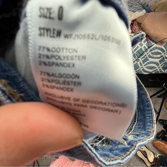 Wallflower Cuff Denim Blue Jean Shorts - Picture 7 of 7